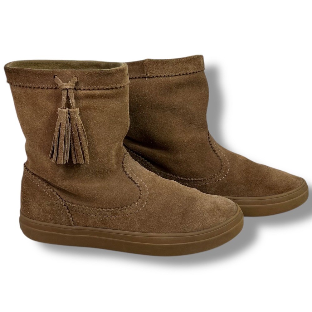 Crocs Lodgepoint Ankle Boots Women's 7 Suede Leather Winter Snow Pull-On‎ Tassel